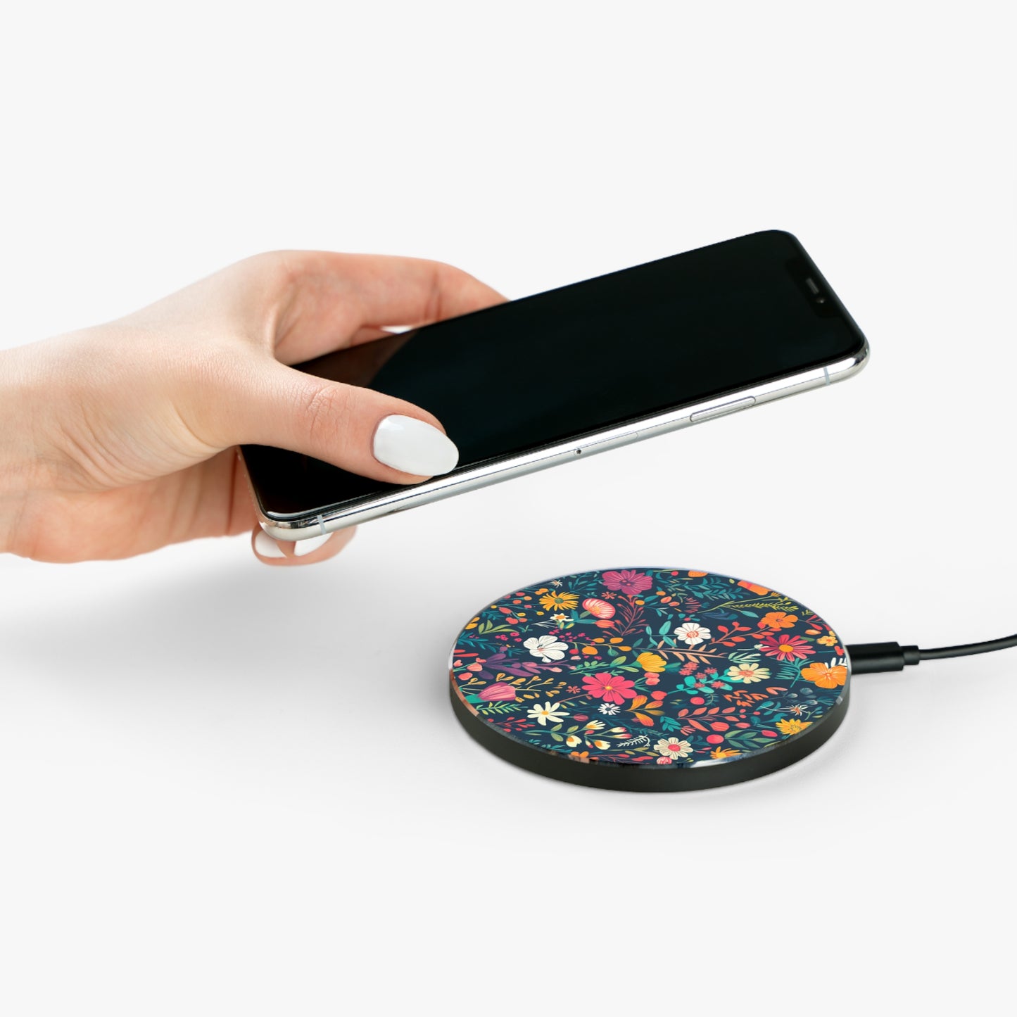 Vibrant Retro Floral Wireless Phone Charger