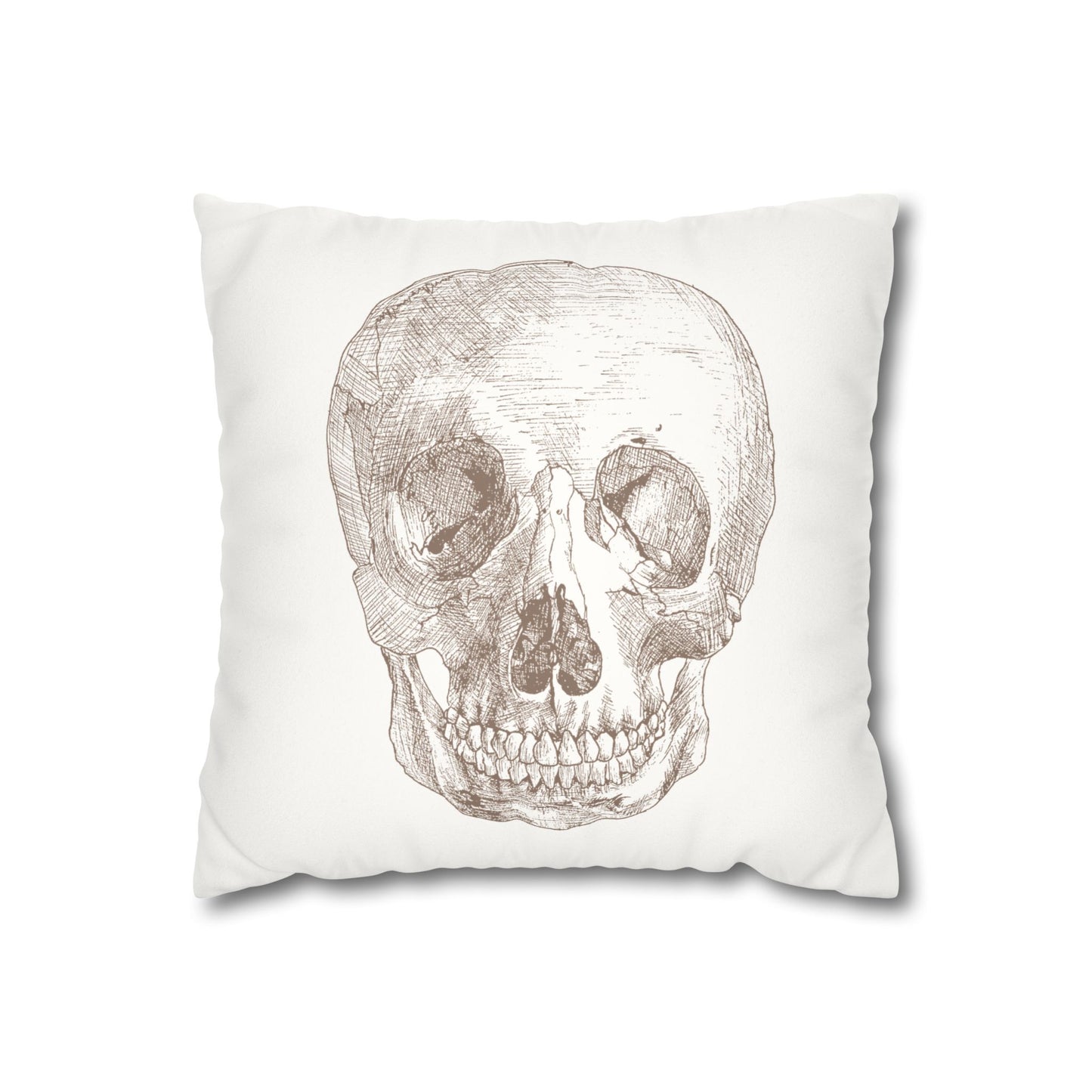 Skull Faux Suede Pillow Cover