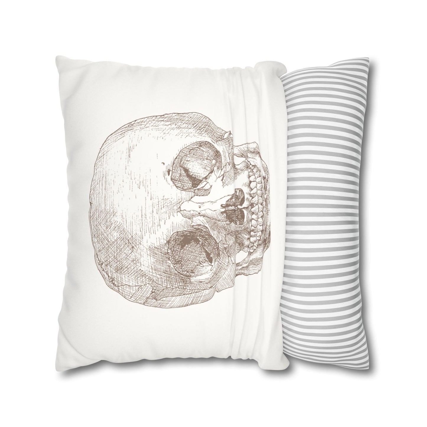 Skull Faux Suede Pillow Cover