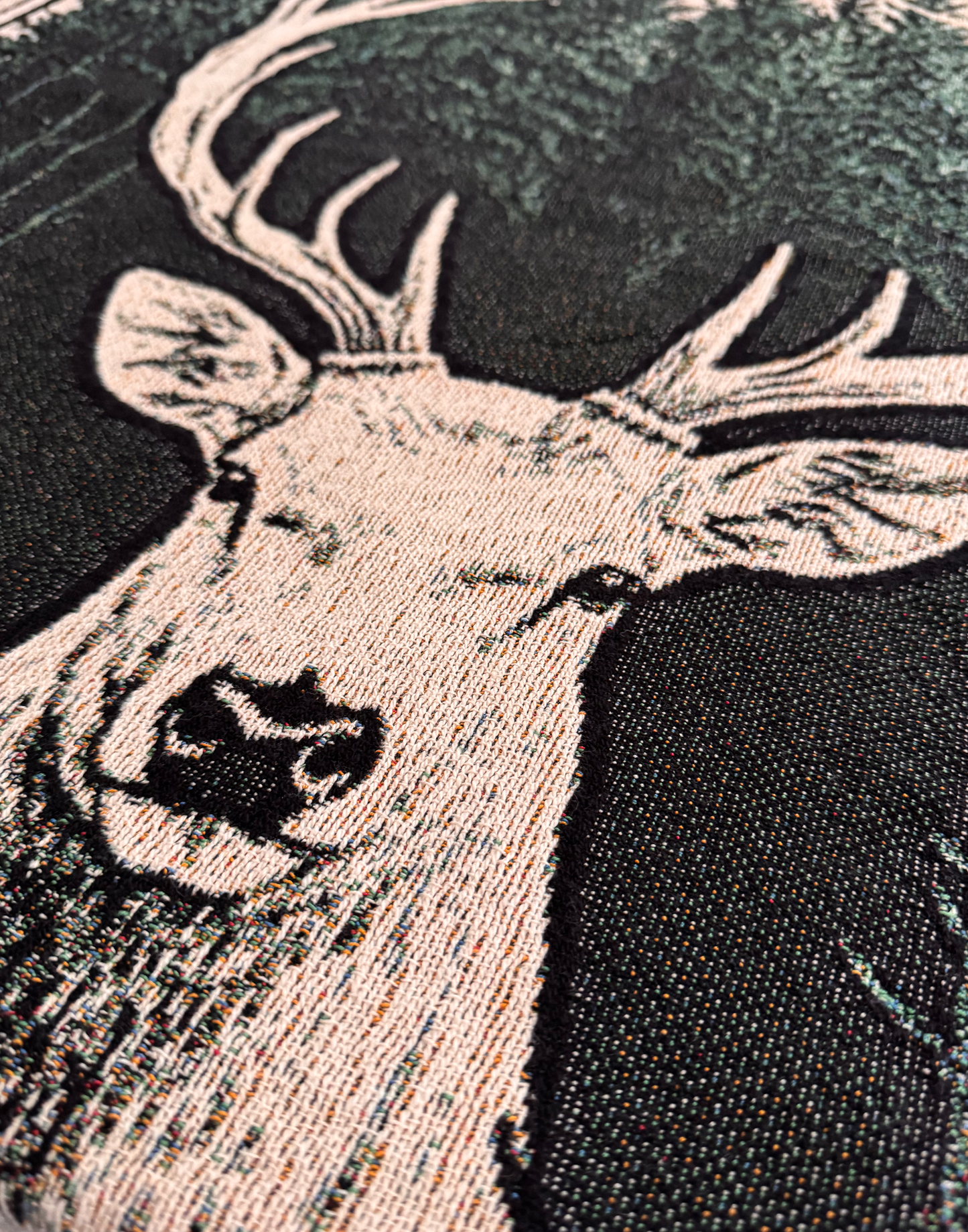Woven White Stag Blanket