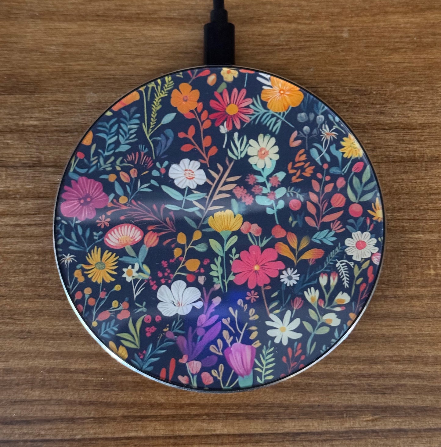 Vibrant Retro Floral Wireless Phone Charger