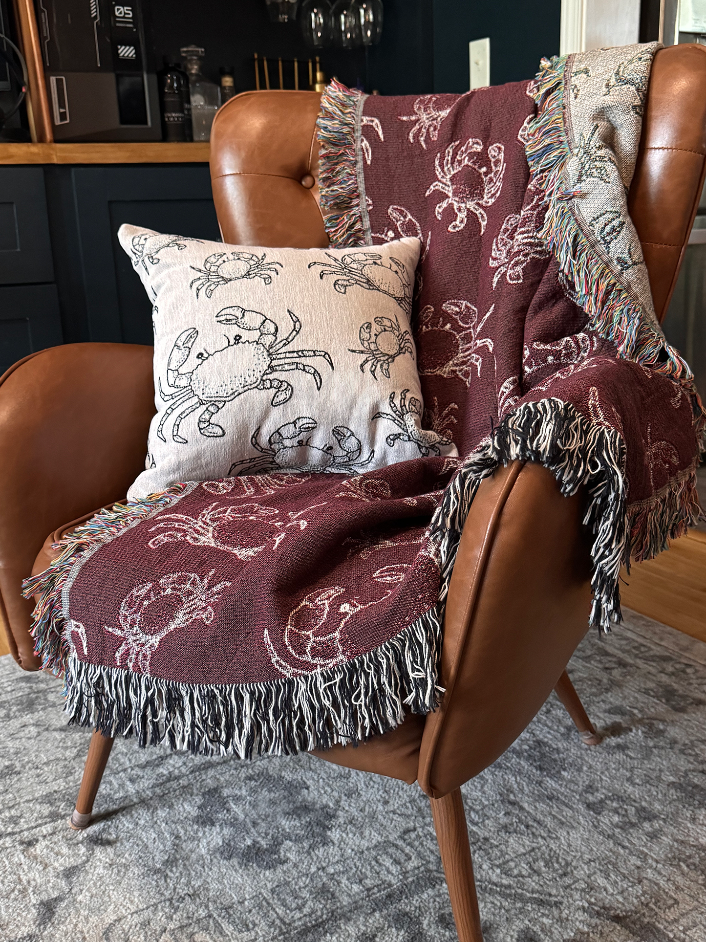 Crab Woven Pillow