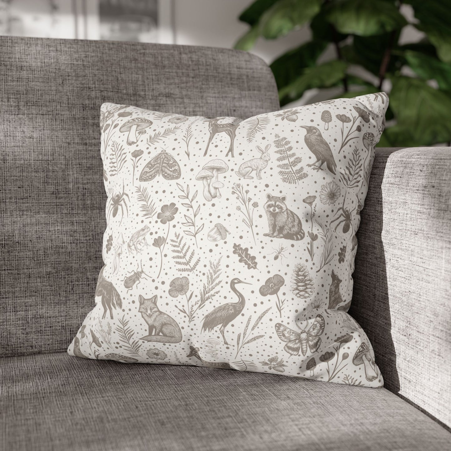 Woodland Faux Suede Pillow Cover