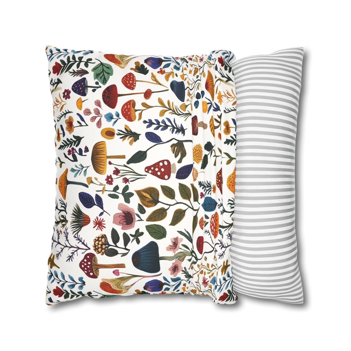 Woodland Botanical Faux Suede Pillow Cover