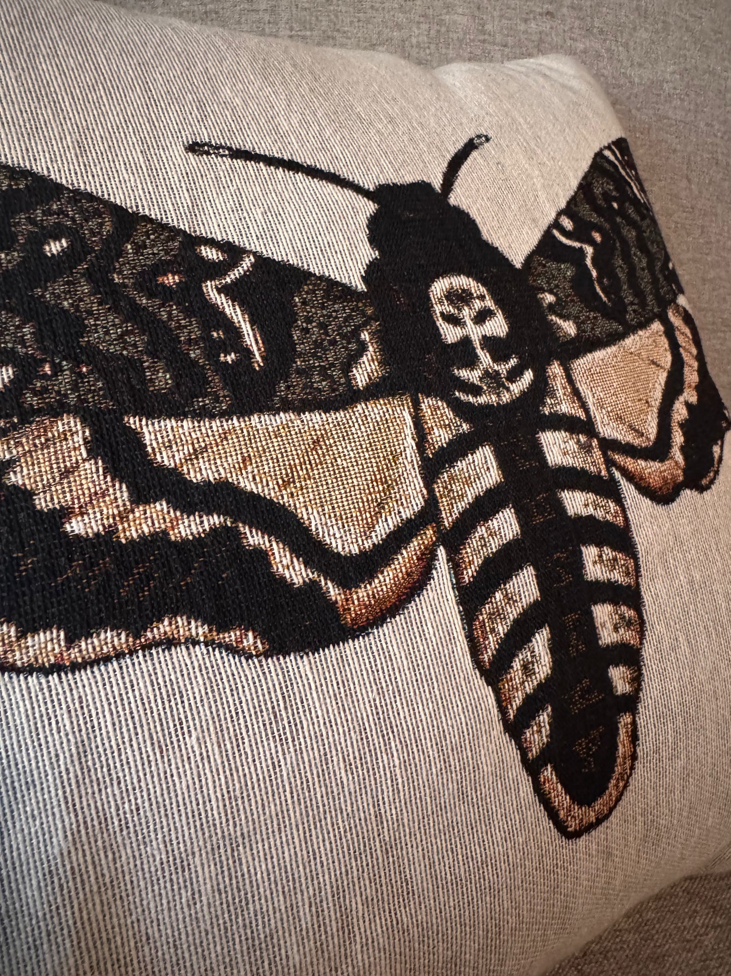 Death's-Head Hawkmoth Woven Pillow