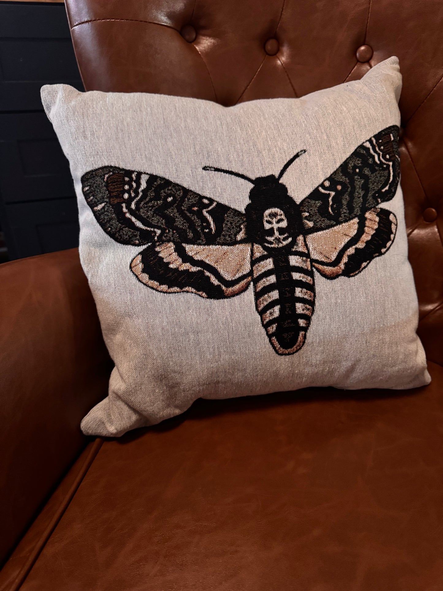 Death's-Head Hawkmoth Woven Pillow