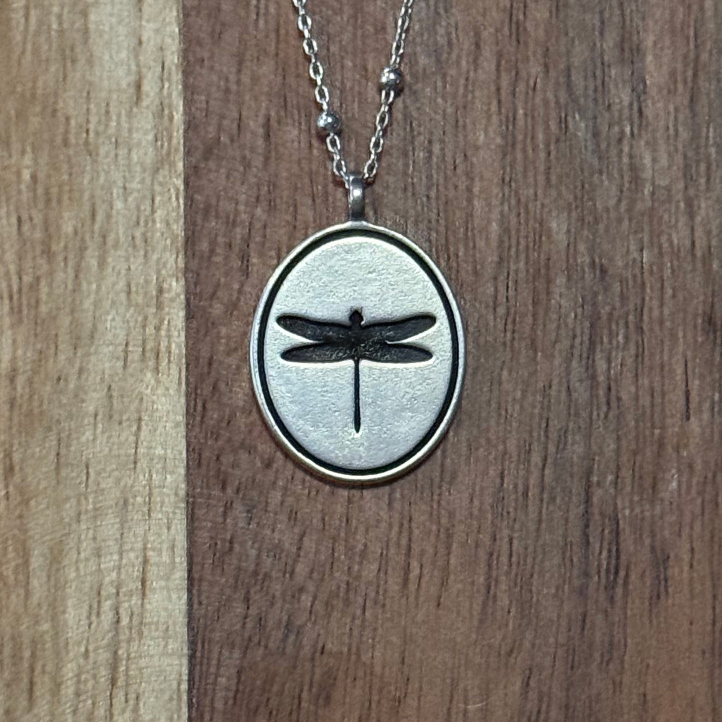 Oval Dragonfly Pendant