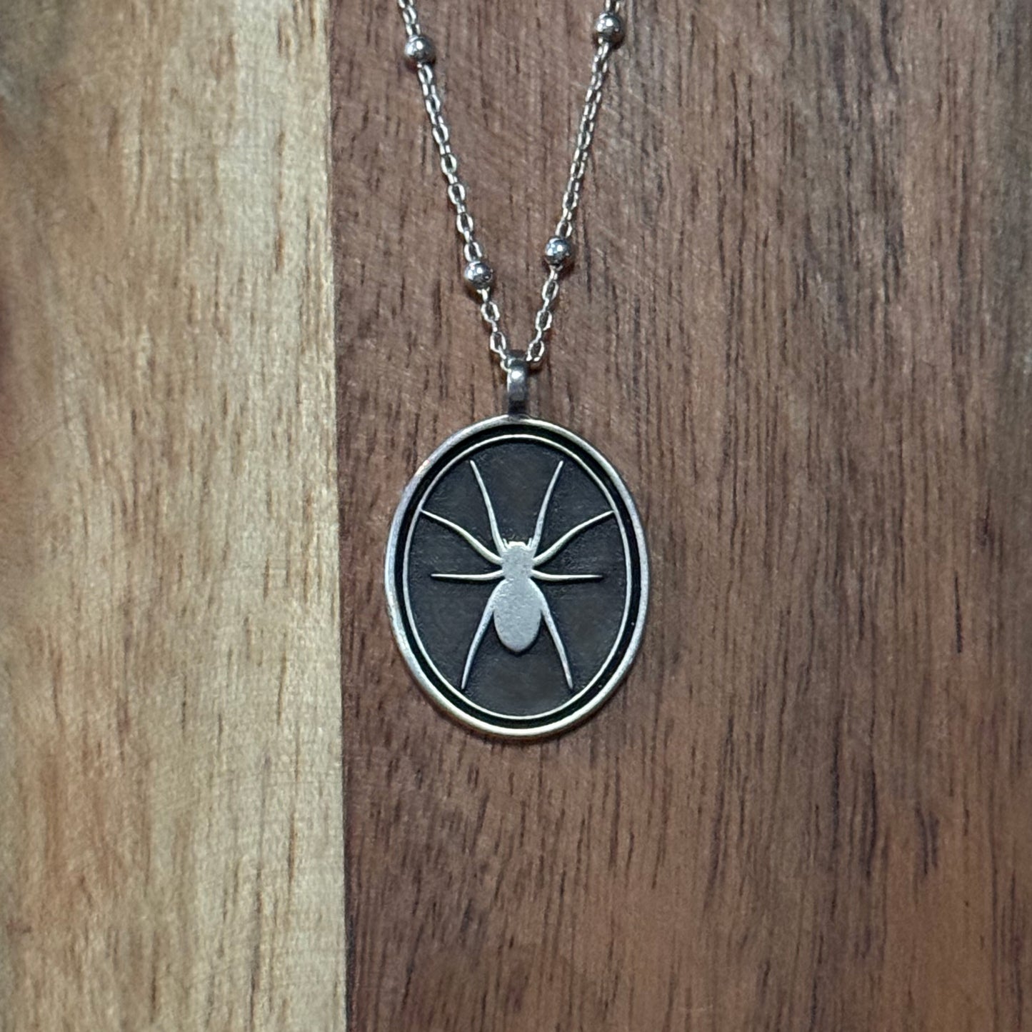 Oval Spider Pendant
