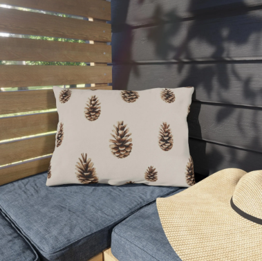 Pinecone Pattern Outdoor Pillow
