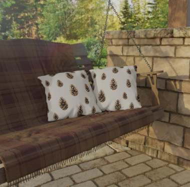 Pinecone Pattern Outdoor Pillow