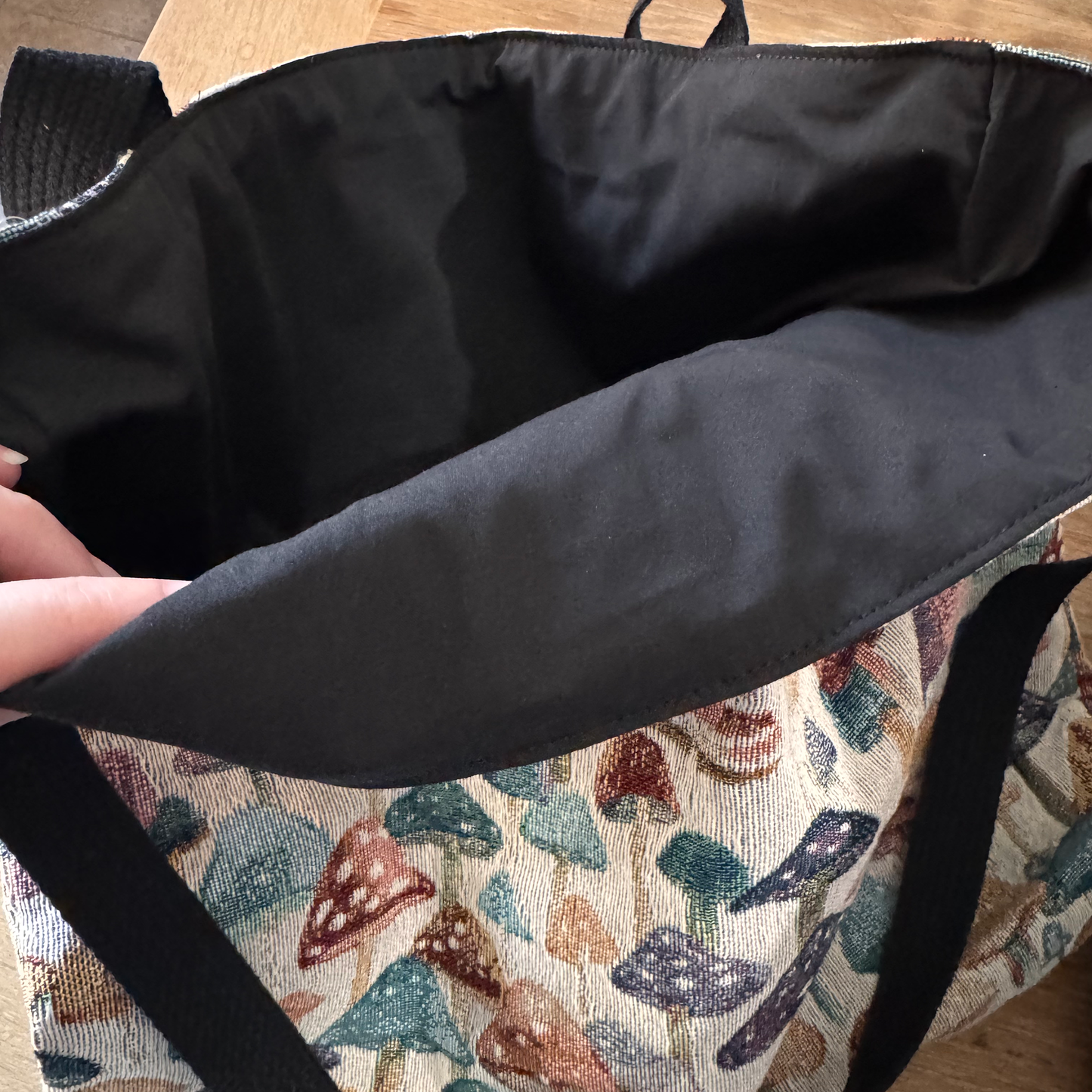 Watercolor Mushrooms Woven Tote