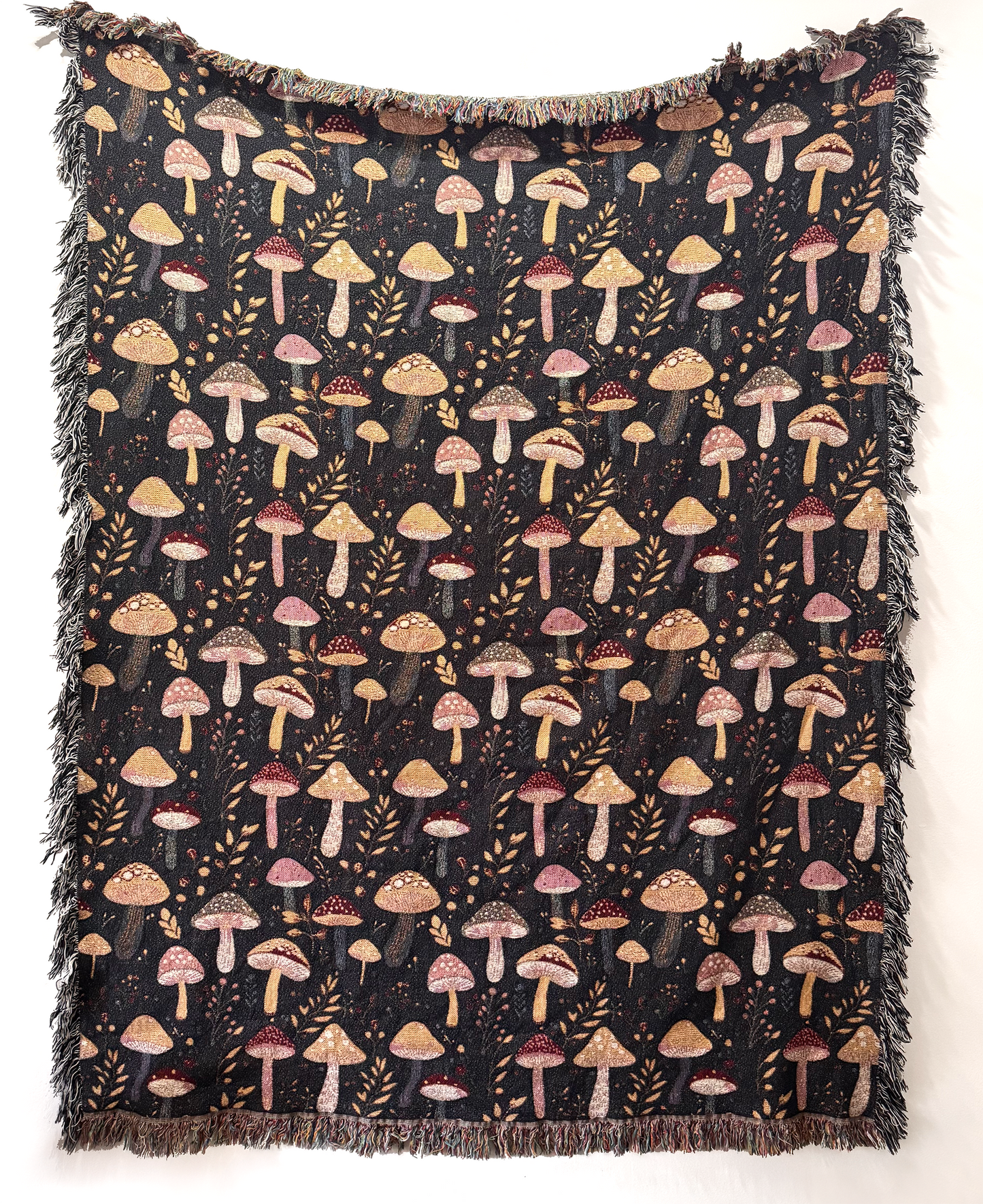 Woven Whimsical Mushroom Blanket