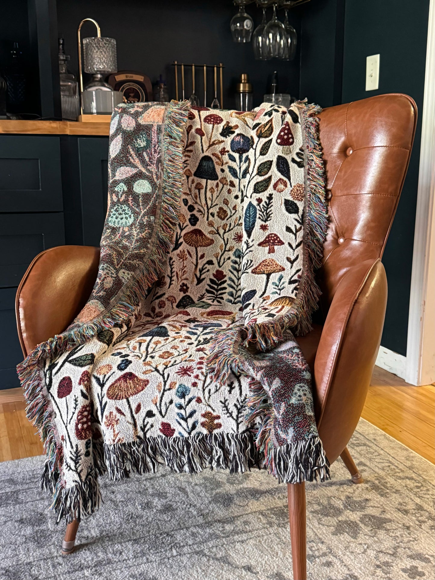Woodland Botanical Throw Blanket