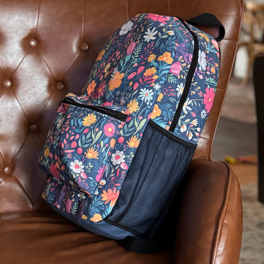 Vibrant Retro Floral Backpack