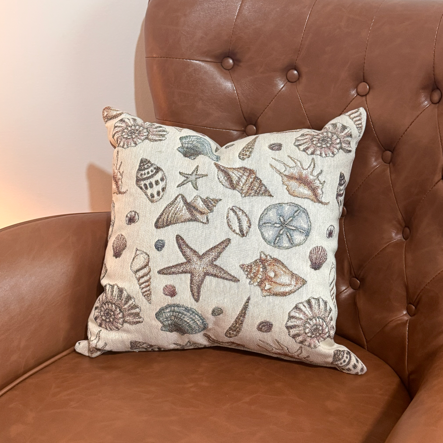 Seashells Woven Pillow