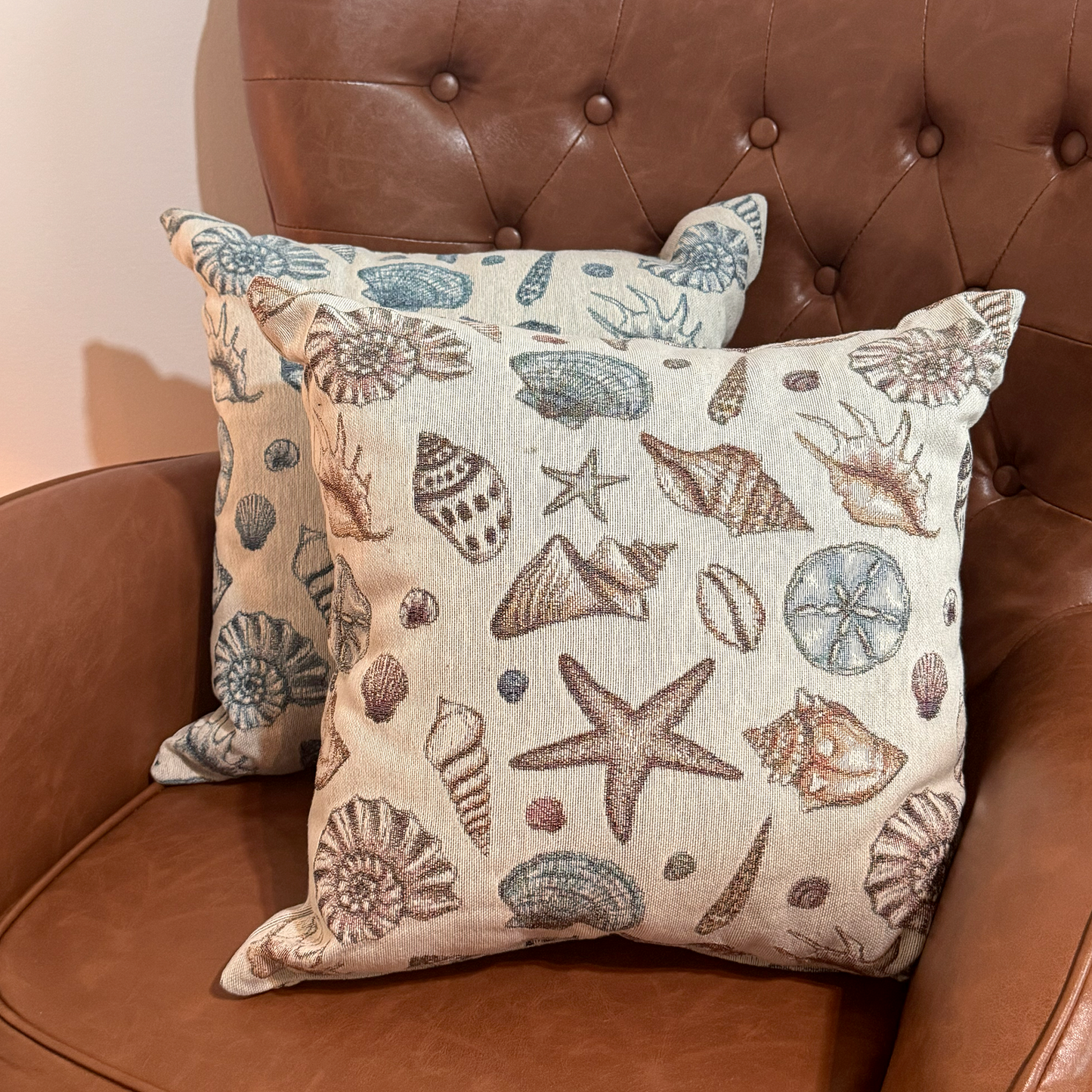 Seashells Woven Pillow