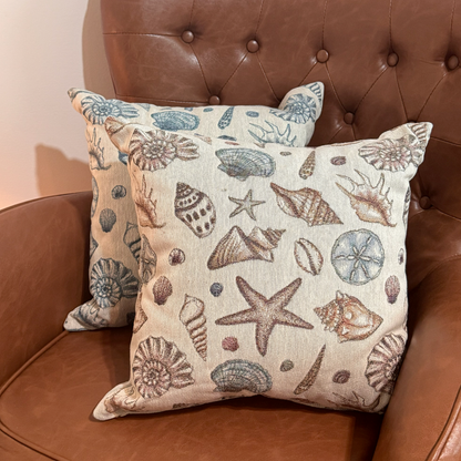 Seashells Woven Pillow