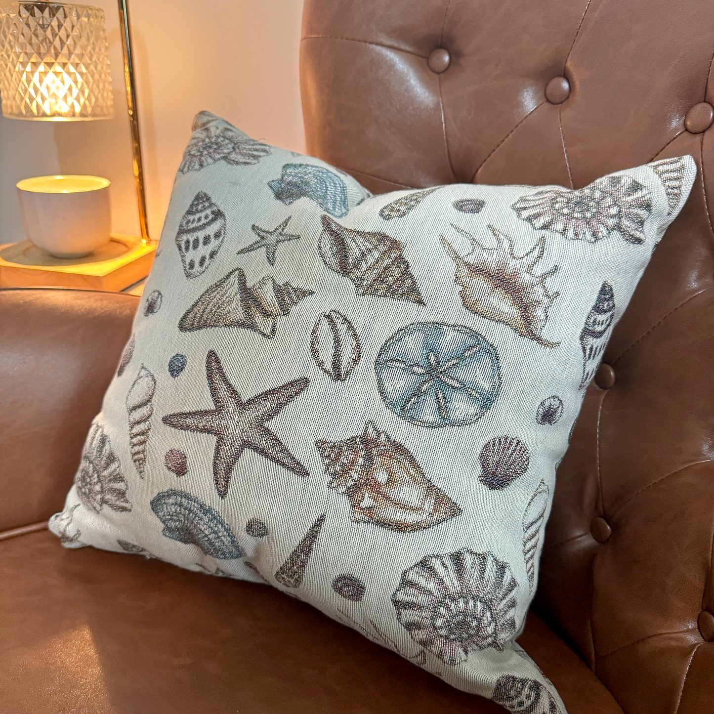 Seashells Woven Pillow
