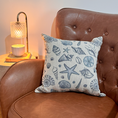 Woven Blue Seashell Pillow
