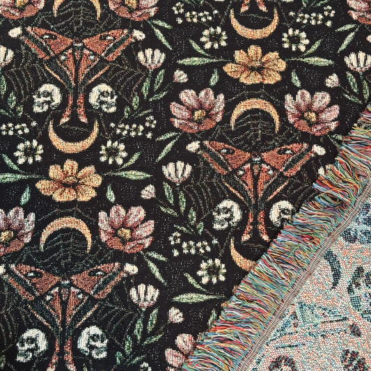 Woven Mystical Moths Blanket
