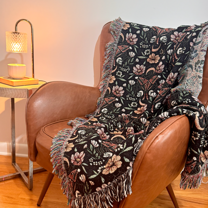 Woven Mystical Moths Blanket