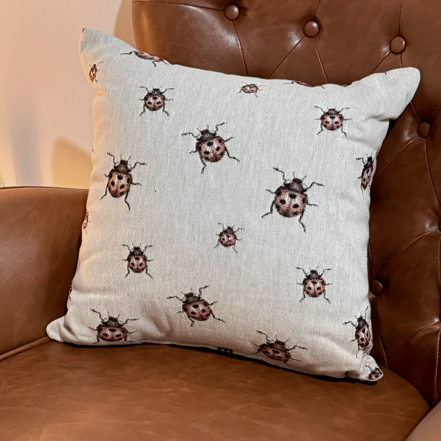 Ladybug Woven Pillow