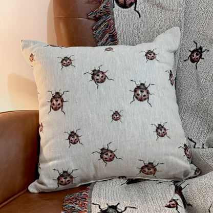 Ladybug Woven Pillow