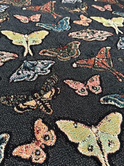 Moths Woven Blanket Dark