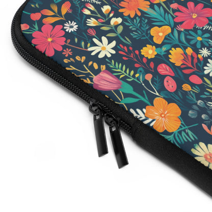 Vibrant Retro Floral Laptop Sleeve