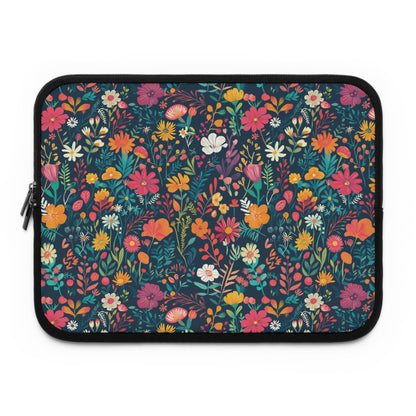 Vibrant Retro Floral Laptop Sleeve