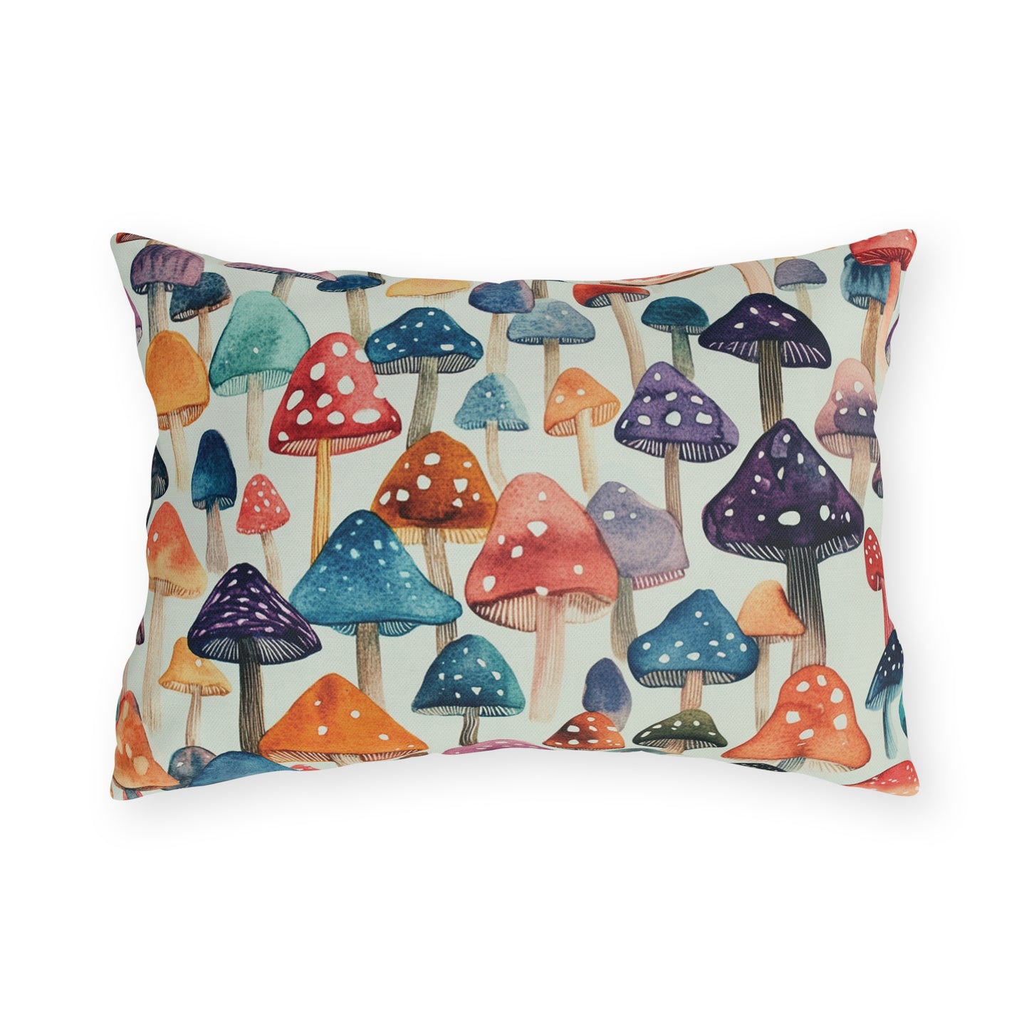 Watercolor Mushroom Outdoor Pillow