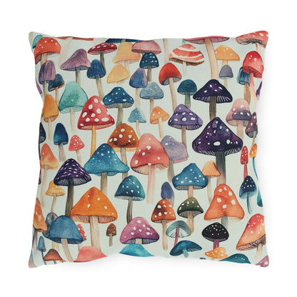 Watercolor Mushroom Outdoor Pillow