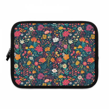 Vibrant Retro Floral Laptop Sleeve