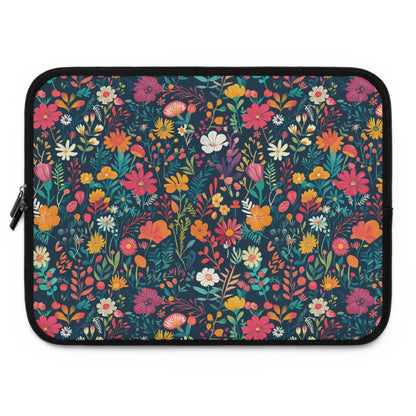 Vibrant Retro Floral Laptop Sleeve