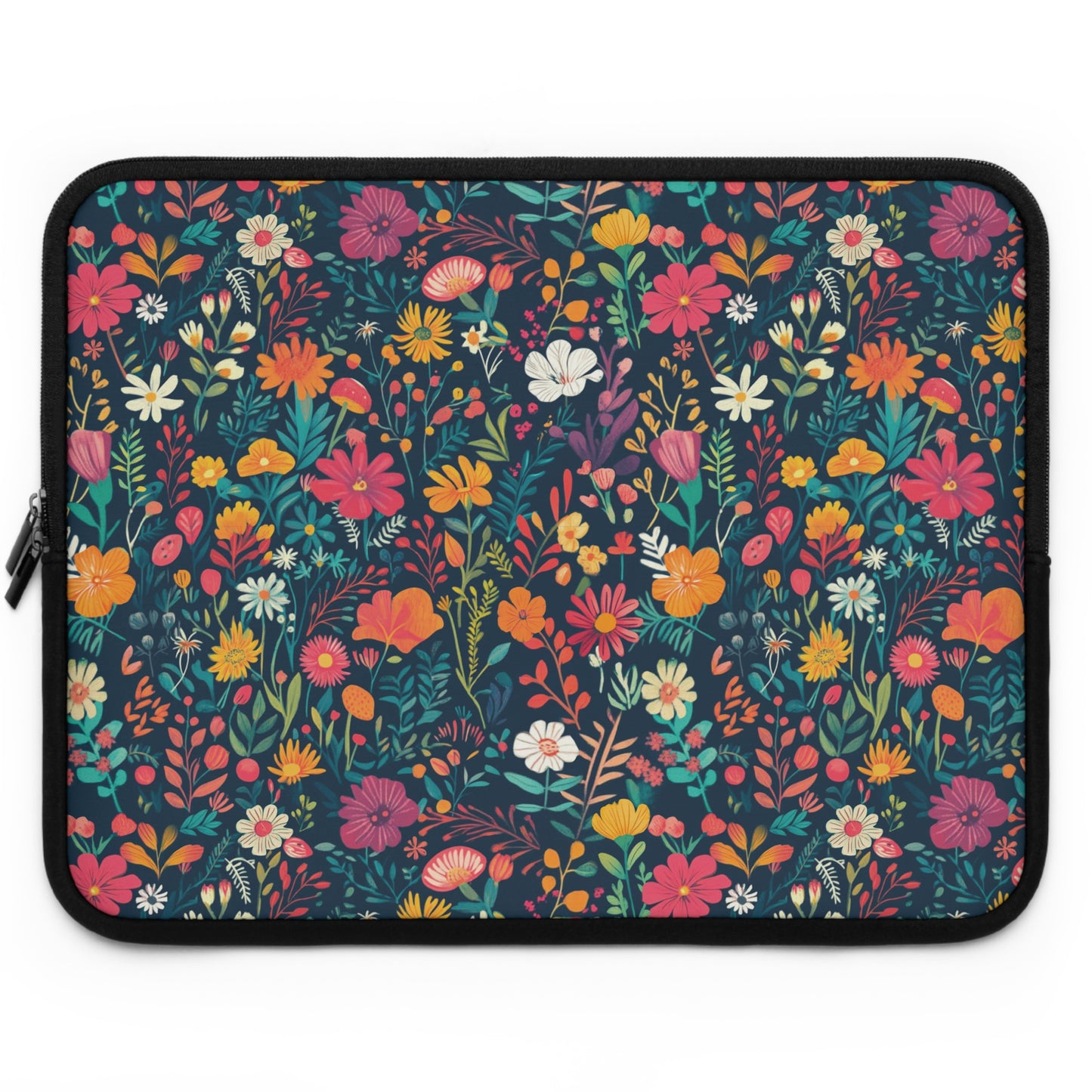 Vibrant Retro Floral Laptop Sleeve