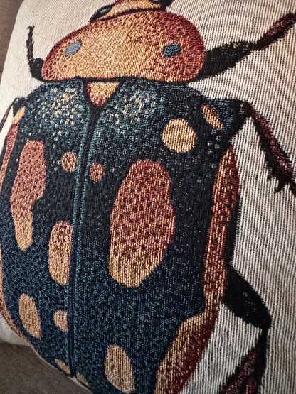 Woven Beetle Throw Pillow