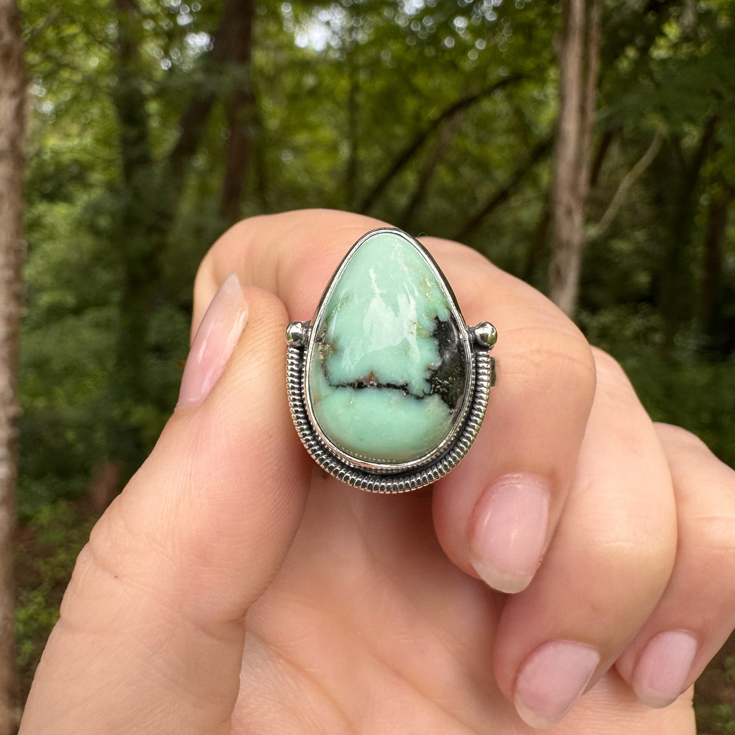 Variscite Horseshoe Statement Ring