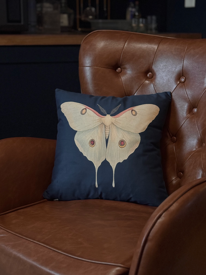 Luna Moth Faux Suede Pillow Cover