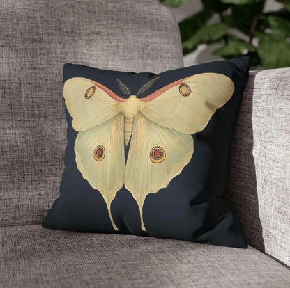 Luna Moth Faux Suede Pillow Cover