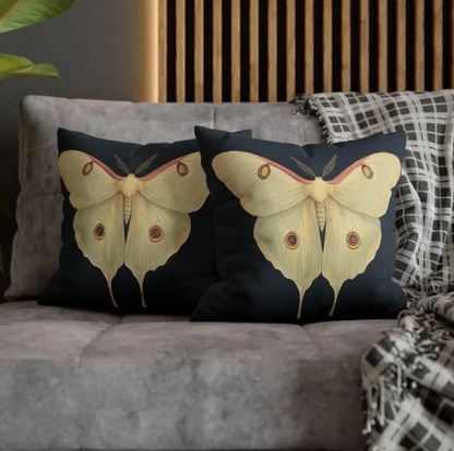 Luna Moth Faux Suede Pillow Cover