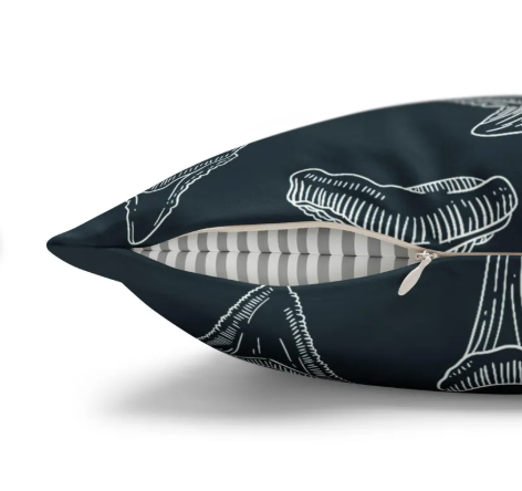 Sharks Teeth Faux Suede Pillowcase