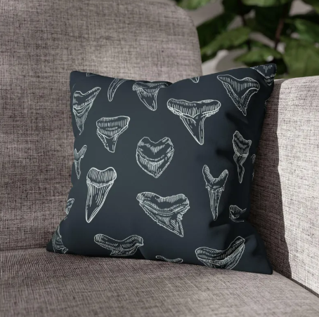 Sharks Teeth Faux Suede Pillowcase