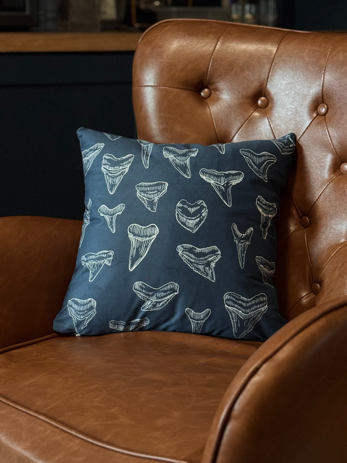 Sharks Teeth Faux Suede Pillowcase