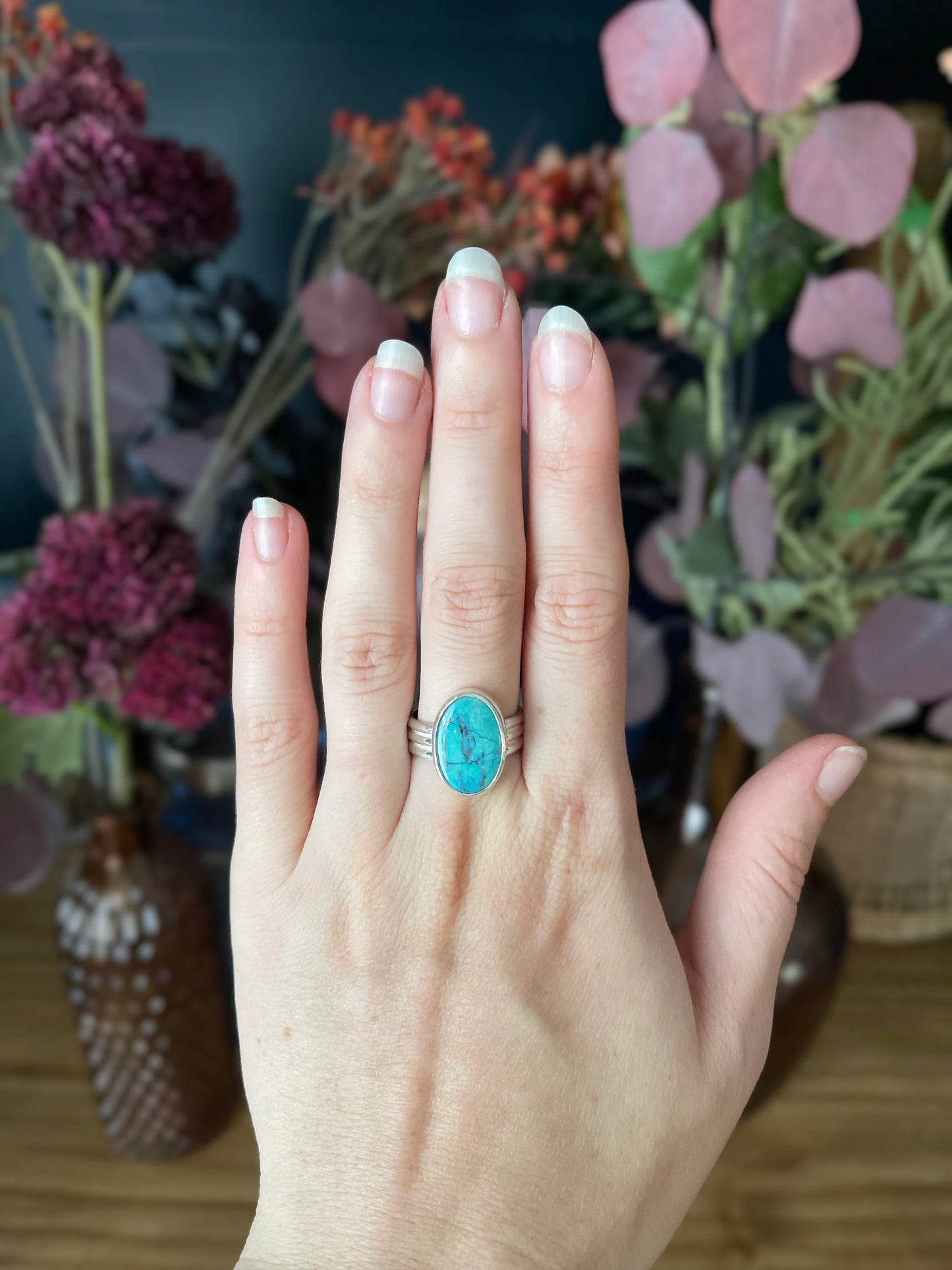 Turquoise Triple Band Ring