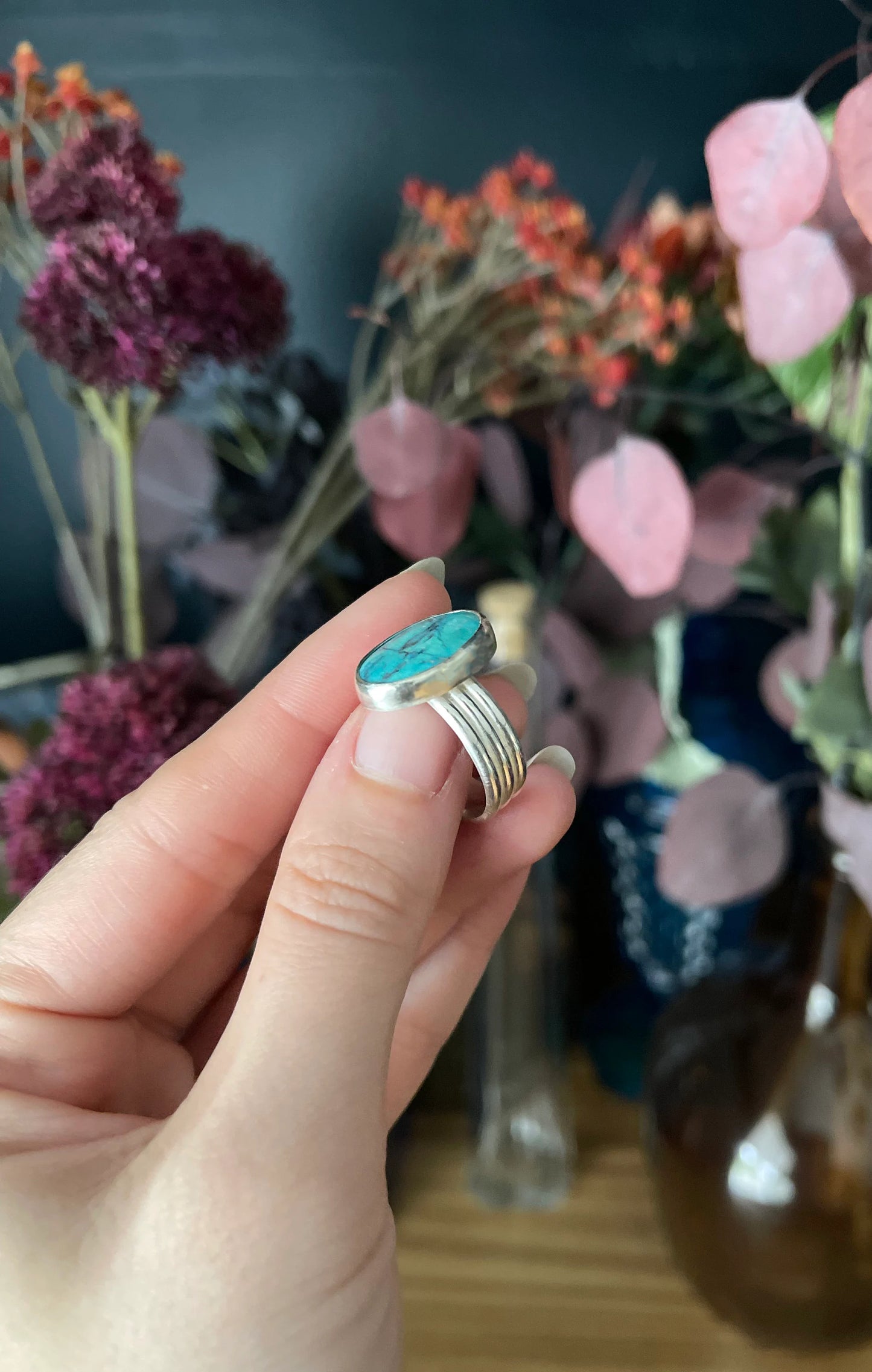 Turquoise Triple Band Ring